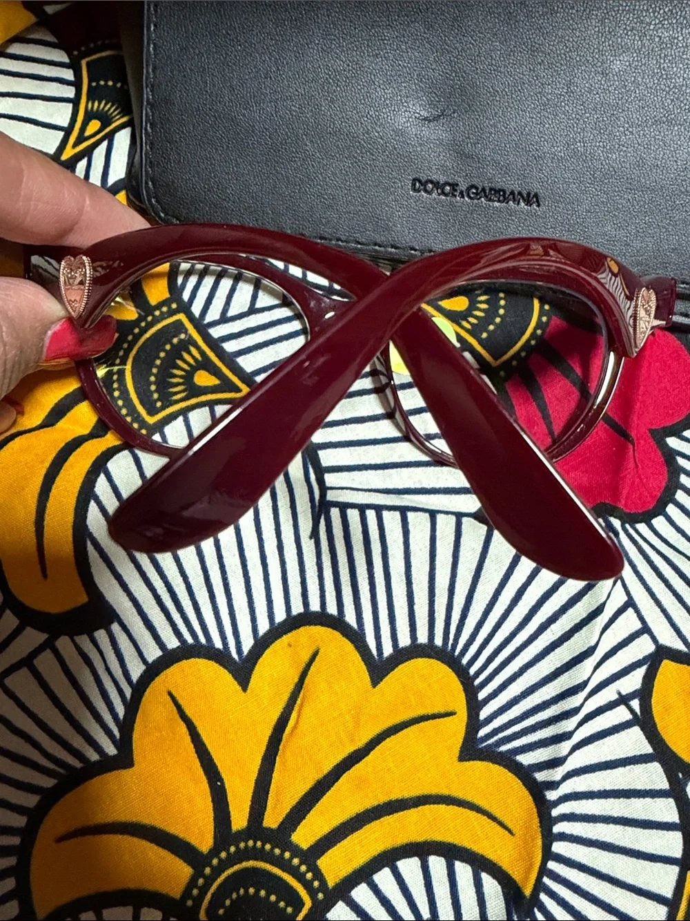 Dolce & Gabbana Women's Burgundy Transparent Frame prescription glasses